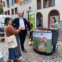 Heimatagentur auf dem Ansbacher Wochenmarkt