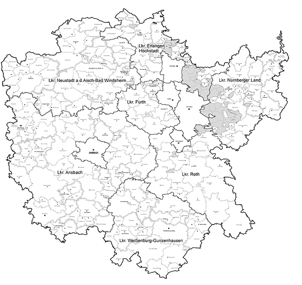 Kommunale Verwaltungsgrenzen © Regierung von Mittelfranken Kommunale Verwaltungsgrenzen © Regierung von Mittelfranken