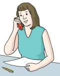 Leichte Sprache - Telefonieren Frau